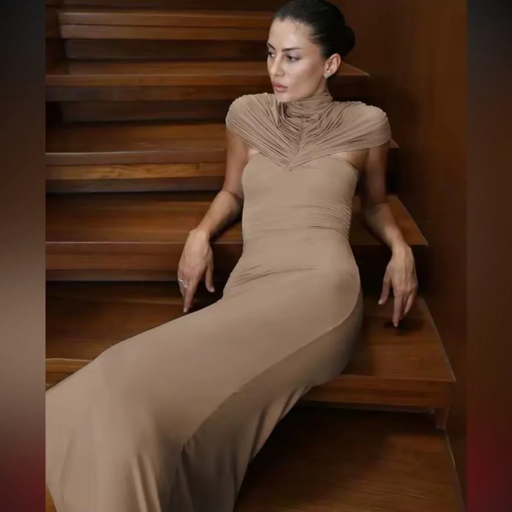 Nude sculpted maxi dress like helsa mugler - Picture 2 of 14